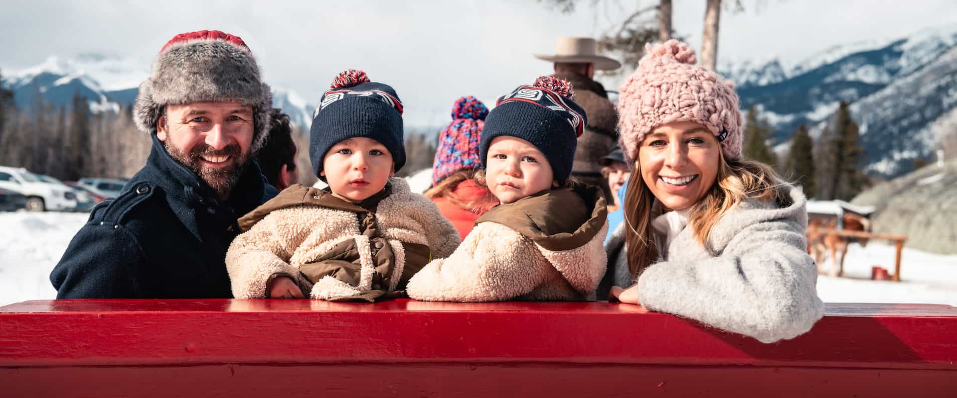 Banff family winter sleigh ride with Banff Trail Riders