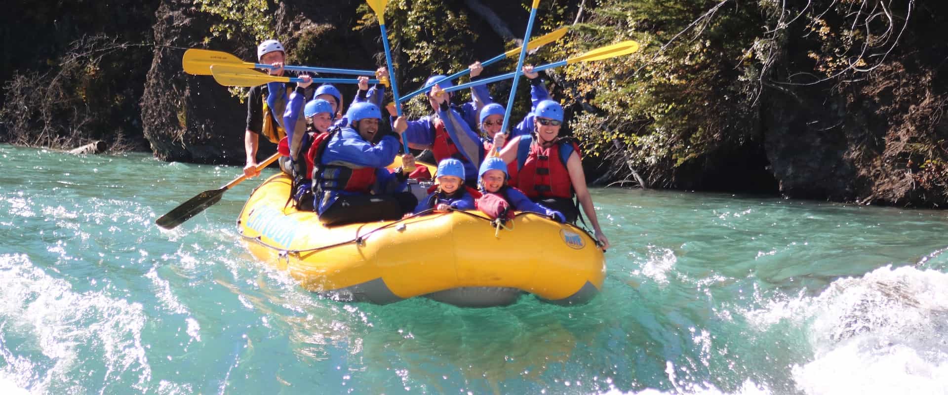 Family friendly rapids on the Kananaskis River