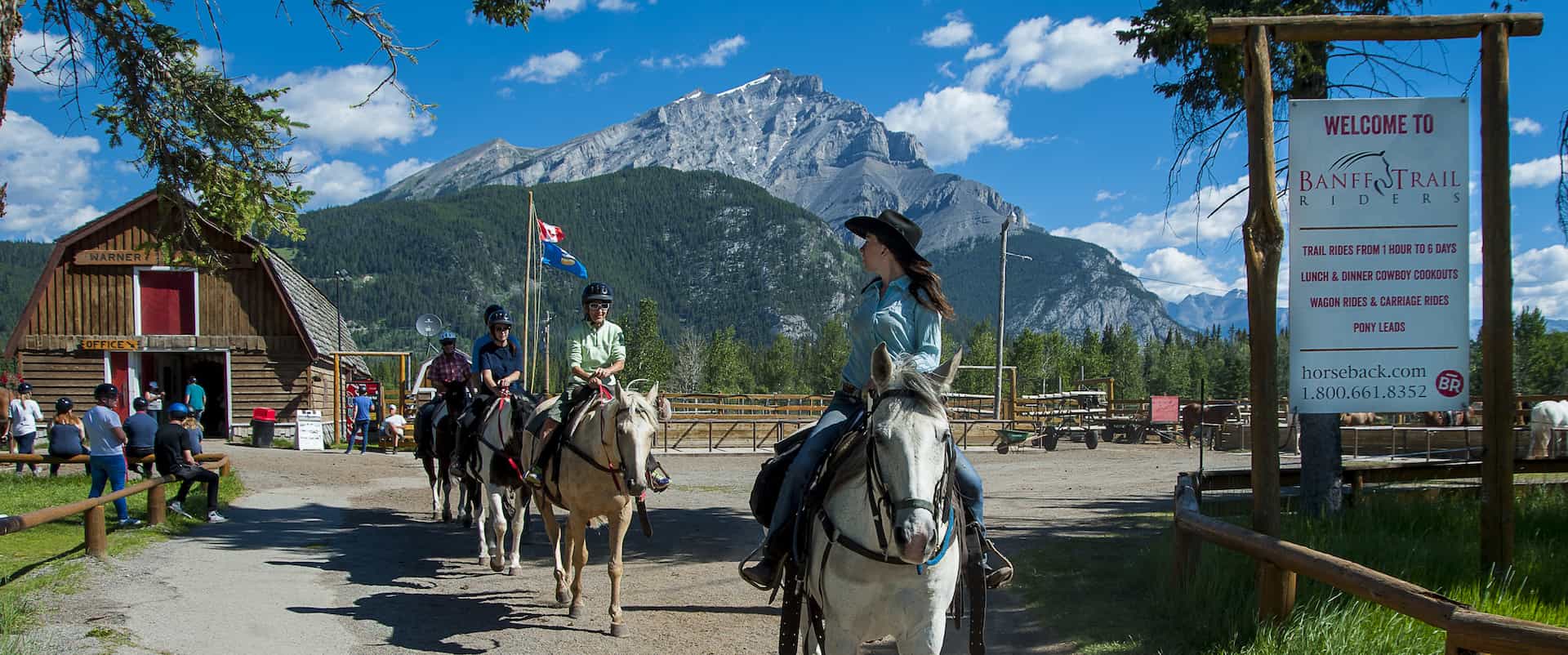Take a guided Banff horseback ride with your friendly guide with Banff Trail Riders in the Canadian Rockies